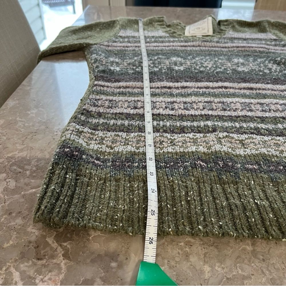 One on One vintage long sleeve v neck green sweater size large - Picture 5 of 9
